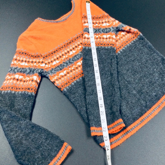 Women's Takeout Sweater Small Medium Orange Gray Y2K I - Picture 6 of 8